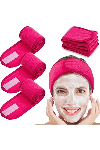 Whaline Spa Facial Headband 4 Packs Head Wrap Terry Cloth Headband Adjustable...
