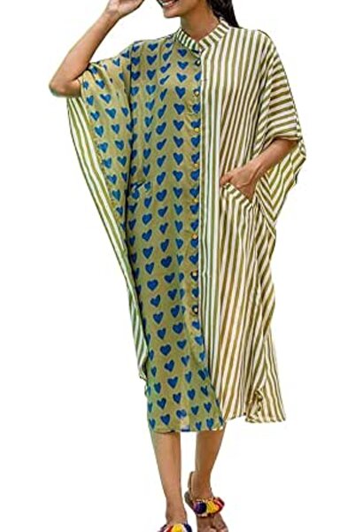 YouKD Women's Long Kaftan Maxi Bohemian Dress Beach Coverup Robe Roomy Kimono...
