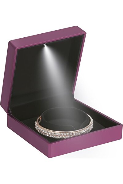 LETURE Luxury LED Light Bracelet Gift Box, Velvet Jewelry Bangle Box Storage ...