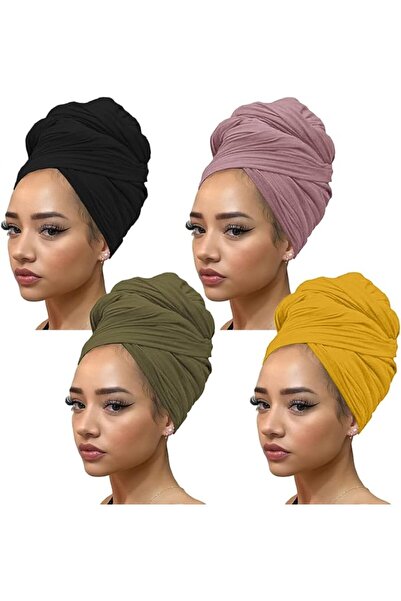 kachanaa أوشحة رأس من الجيرسيه المطاطي، أغطية رأس، أوشحة شعر بلون واحد، ناعمة...