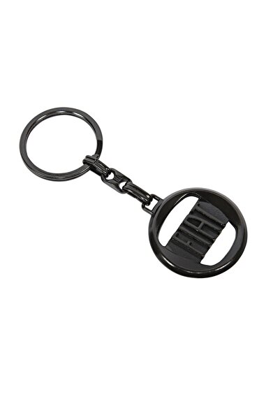 GARDENAUTO Fiat 3D Metal Car Keychain - Black Coated Auto Keychain