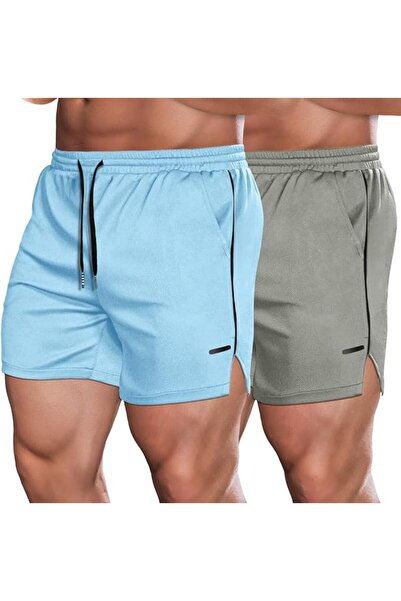 COOFANDY Men's 2 Pack Gym Workout Shorts Mesh Lightweight Bodybuilding Pants ...