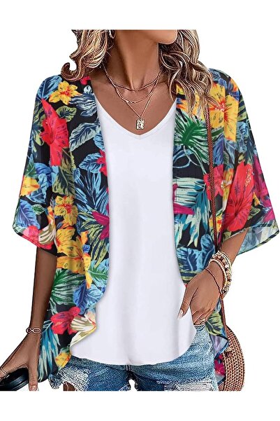 GENERAL Womens Kimono Beach Cover Up Chiffon Cardigan Floral Tops Loose Capes