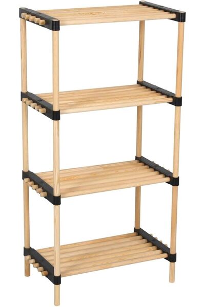 ORCHID SEOWOOD Wood Modular 4 Shelf Functional Organizer, Flower bed, Wooden ...