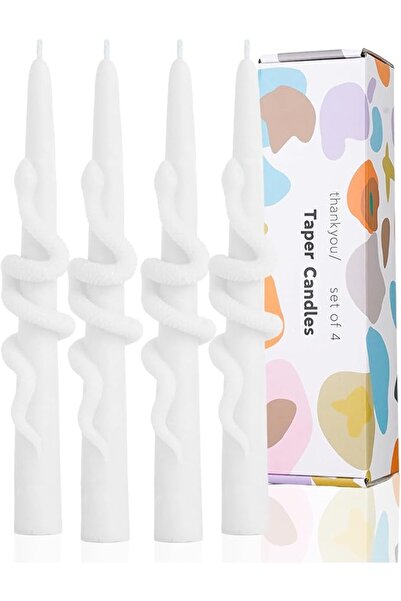 GENERAL Pink Spiral Taper Dinner Candles Conical Stick Candles Wax Unscented ...