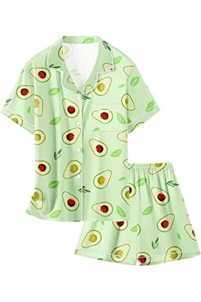 GENERAL Schbbbta Girls Boys Satin Pajamas Set, 2Piece Silk Nightwear Button-D...