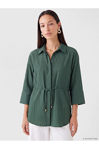 LC Waikiki Striped Lace-Up Oversize Women's Shirt (W6)