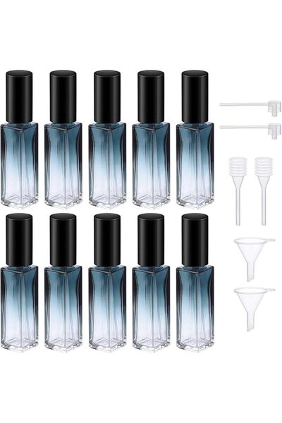 Segbeauty زجاجات عطر زجاجية صغيرة مربعة الشكل قابلة لإعادة الملء للسفر سهلة ا...