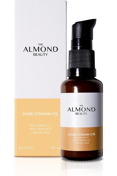 The Almond Beauty سيروم فيتامين سي النقي للوجه مع فيتامين إي وحمض الفيروليك