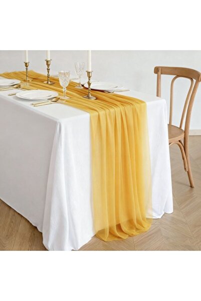 Generic Brand Two chiffon table runners, bohemian-style wedding table decorat...