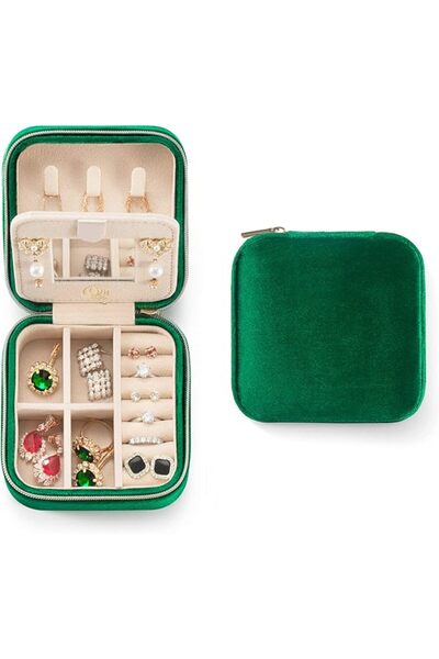 GENERAL ZPROW Plush Velvet Travel Jewelry Case, Organizer, Box, Small Case fo...