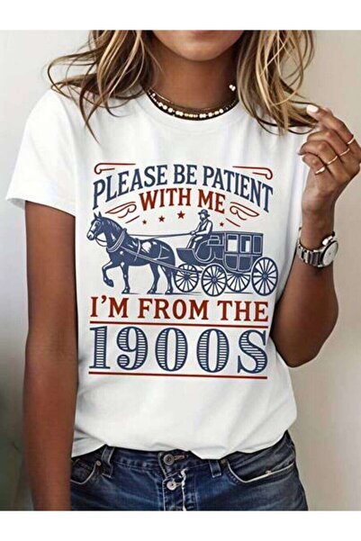 NOURAM Summer Outfit Women, Horse Carriage With Text Funny Vintage T-Shirt, L...