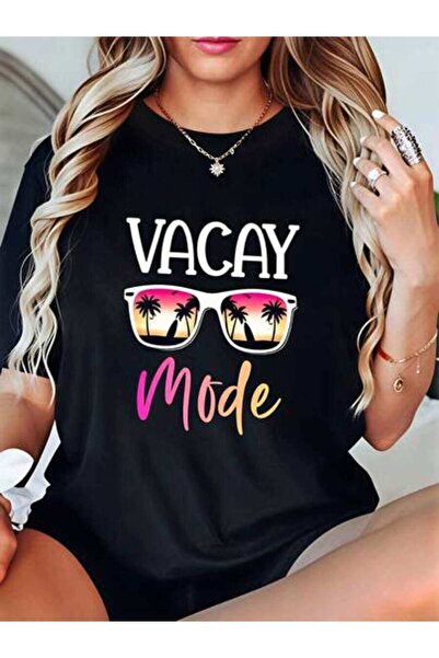 23ERVA Summer Outfit Women, Vacay Mode Sunglasses Funny Vintage T-Shirt, Loos...