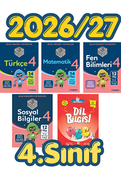 Tudem Yayınları Tudem 3.Boyut 4.Sınıf Türkçe -Matematik - Fen Bilimleri - Sos...