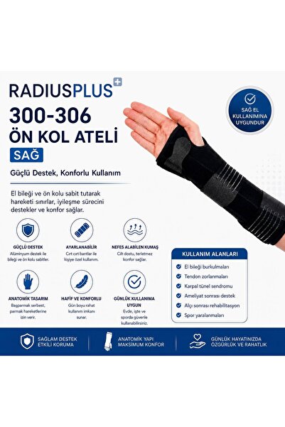 Eom Sağ El Sabitleyici Ortopedik Destek I Sağ Ön Kol Ateli El Bilek Ateli