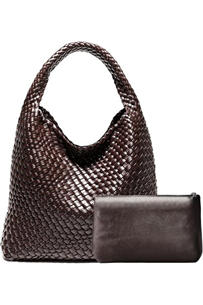 GENERAL Woven Bag Purses and Handbags, Woven Vegan Leather Bag For Women, Wov...