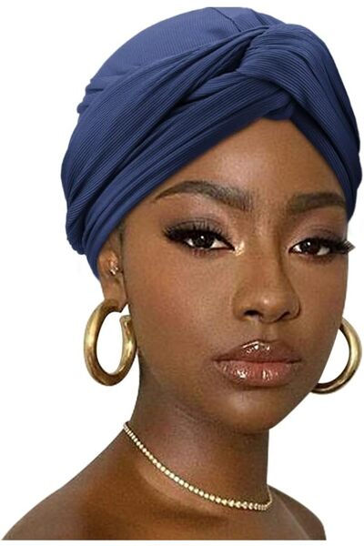 DRESHOW Hair Wrap for Women Ribbed Satin Lined Turban Stretch Jersey Head Sca...