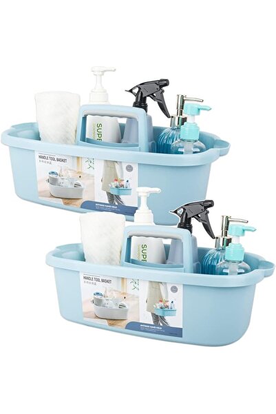 HOOKOR 2 Pack Cleaning Supplies Caddy, Large Plastic Cleaning Supply Organize...