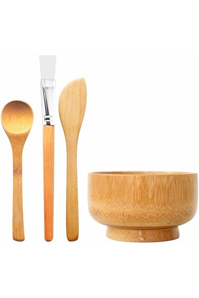 Paporich 4 in 1 Wooden Facial Masks Mixing Bowl Set, Facemasks Mixing Tool, F...