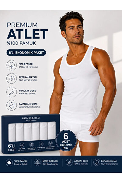 Mariposa Secret Huma One White Men's Singlet 6 Pcs 101-