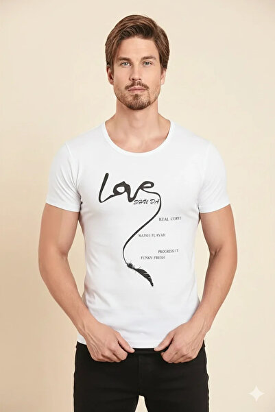 Mariposa Secret Men's Love Printed T Shirt 1037