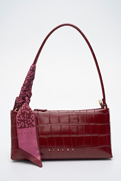Sisley حقيبة كتف نسائية كروكو بوردو SLY482