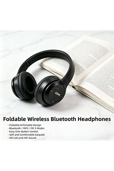 Generic Foldable Wireless Bluetooth Headphones - Portable Over-Ear, MP3/FM Su...