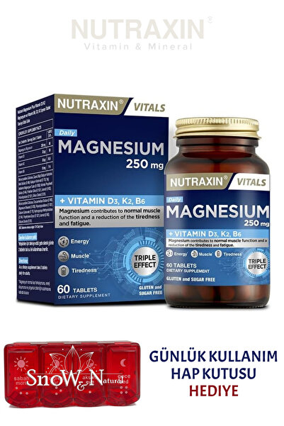 Nutraxin Magnesium Daily Triple Effect 250 mg | Magnezyum, D3K2 | B6 + Hap Ku...