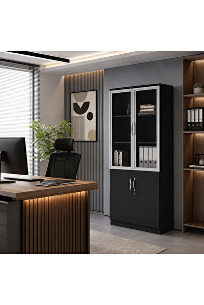 LastHome 2-Door File Cabinet with Modern Design - Black