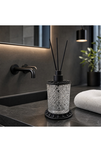 Kozak Serra Lüks Kristal Cam Oda Kokusu Şişesi Bambu Çubuklu Dekoratif Banyo ...