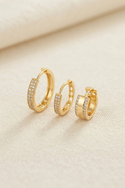 shopwave Set of 3 Gold Color Hoop Model Earrings