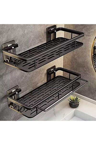 NALACAL Aluminum Shower Caddy, Adhesive Bathroom Shower Shelves, 2 Pack With ...