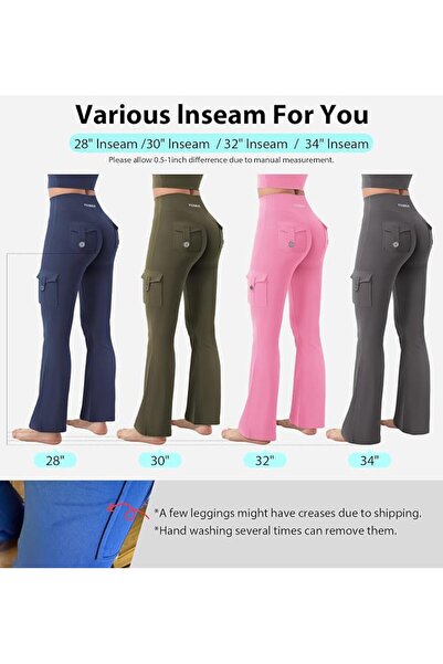 GENERAL YEOREO CoreFlex Women Workout Flare Leggings with Pockets Hidden Scru...