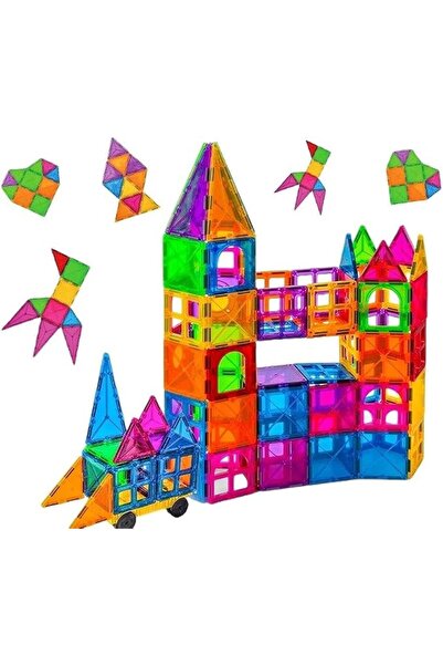 Generic 3D Magnetic Tiles 100pcs, Clear Magnet Building Blocks for Kids, Buil...