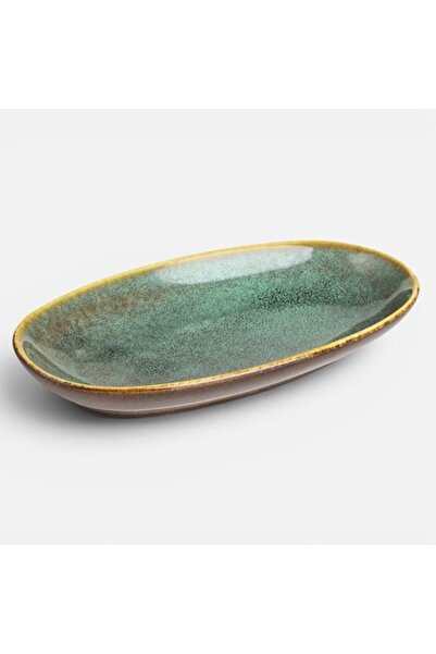 BAMİ Platou oval din ceramică verde pentru aperitive și gustări - Dimensiuni ...