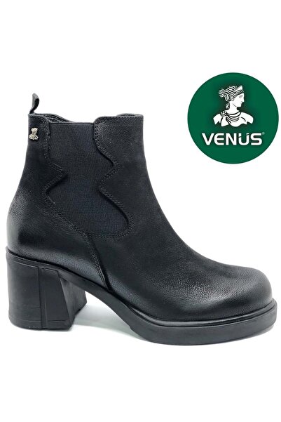 Venüs Malakas Genuine Leather Non-Slip Sole Orthopedic Women's Boots Black