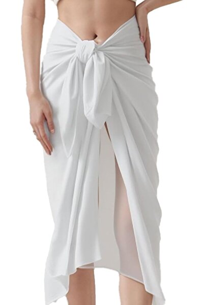 GENERAL 1PC White Chiffon Beach Wrap Sarong for Women Long Draped Covers Up S...