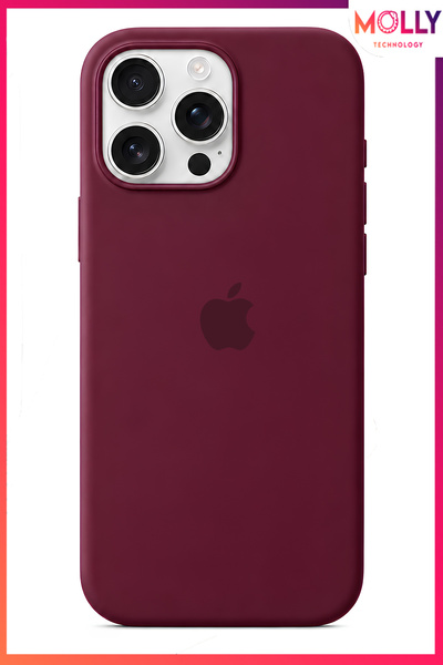 Molly iPhone 15 PRO İçin Vişne Çürüğü Lansman Soft İçi Kadife Silikon Kılıf