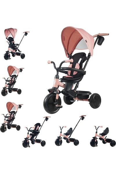 QPLAY Elite Platinum 6-in-1 Tricycle for Kids 10M-6Y+, 360°Rotating Seat Ride...