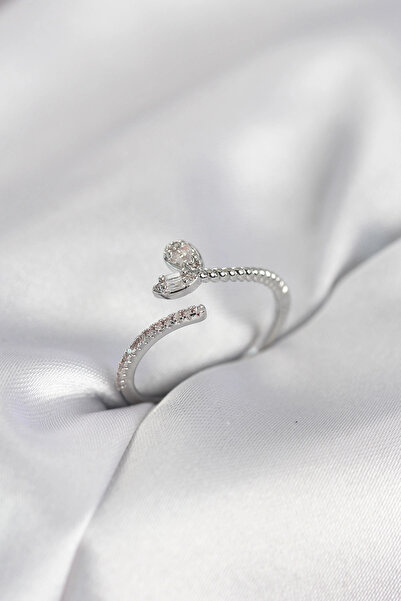 SORA GROUP Silver Color Brass Tail Heart Model Women's Ring