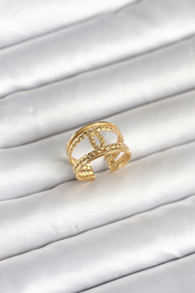 SORA GROUP 316L Steel Gold Color Twist Knot Model Women's Ring
