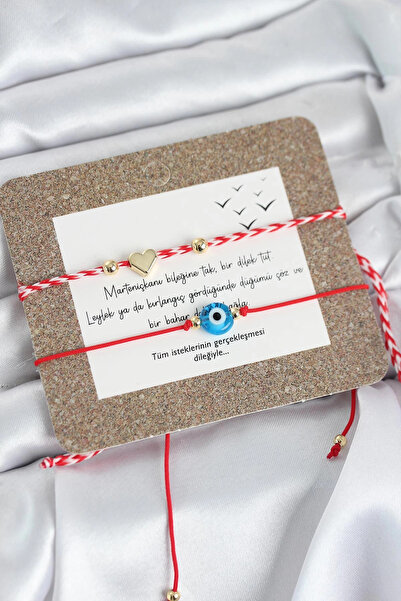 SORA GROUP Marteniçka Bracelet Set of 2 Evil Eye and Heart Model