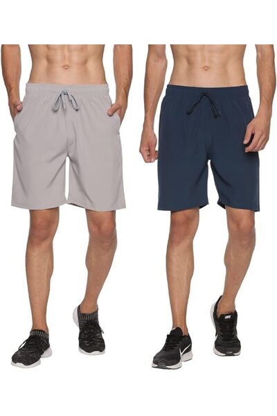 Okli-Rsoe RSO Outfits Men's Polyester Solid Sports Casual Shorts Combo Pack of 2