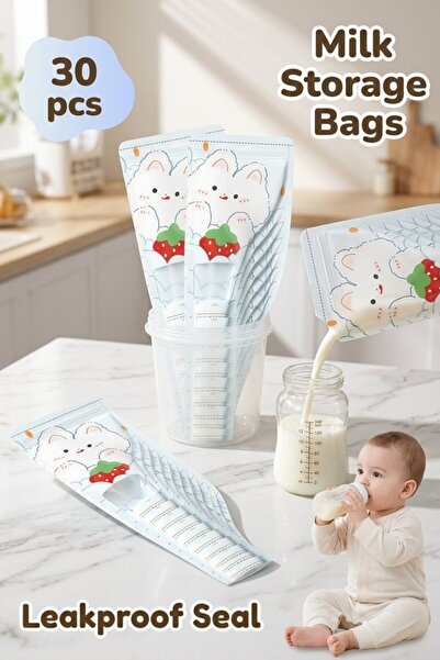 Generic 30 Pcs Pet Pe Leakproof Breastmilk Storage Bags Double Zip Disposable...