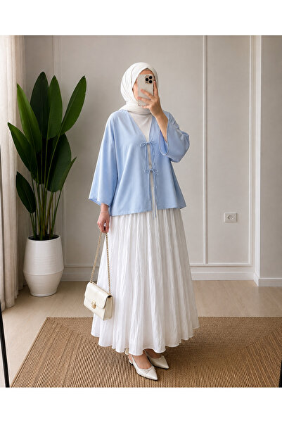 Luressa Bağlama Detaylı Oversize Tesettür Kimono