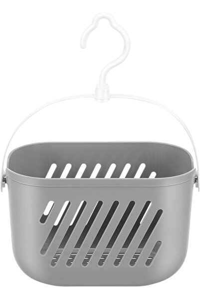 JOYZZZ Plastic Hanging Shower Caddy Basket, Grey Portable Shower Organizer wi...