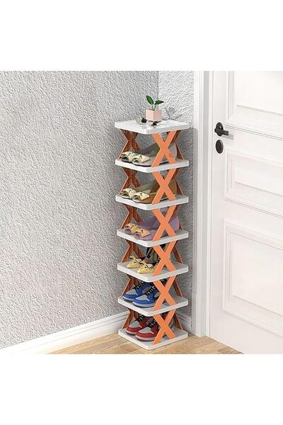 GENERAL 7-Tier Corner Shoe Rack Organizer,Narrow Vertical Shoe Slots Organize...