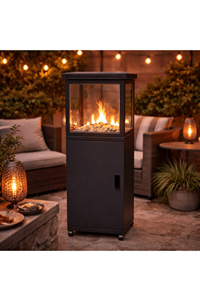 Roots Furniture Square Fire Pit with Glass Panel
