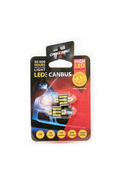 Alista Home C5W 31mm 12V 2W, 170lm, 18 SMD, lumină albă, set de 2 becuri LED ...