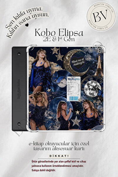 BookTok Vibes Co. Taylor Swift Midnights Temalı Insert - Kindle ve Kobo E-Kit...